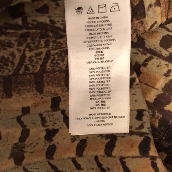 Micheal Kors brown snakeskin poncho type top /cover up  gold chain lace at neck - Picture 10 of 11